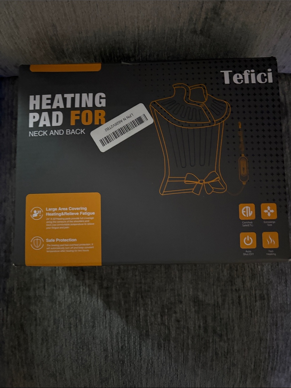 Heating Pad for Neck and Back - Black & Orange